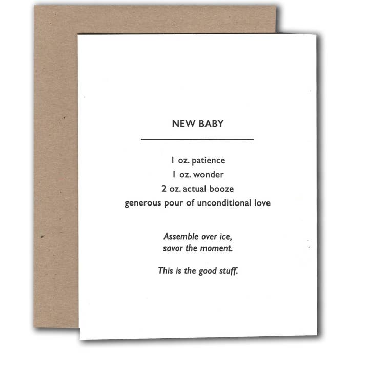 Power and Light Press - Wholesale Baby Card - New Baby Cocktail