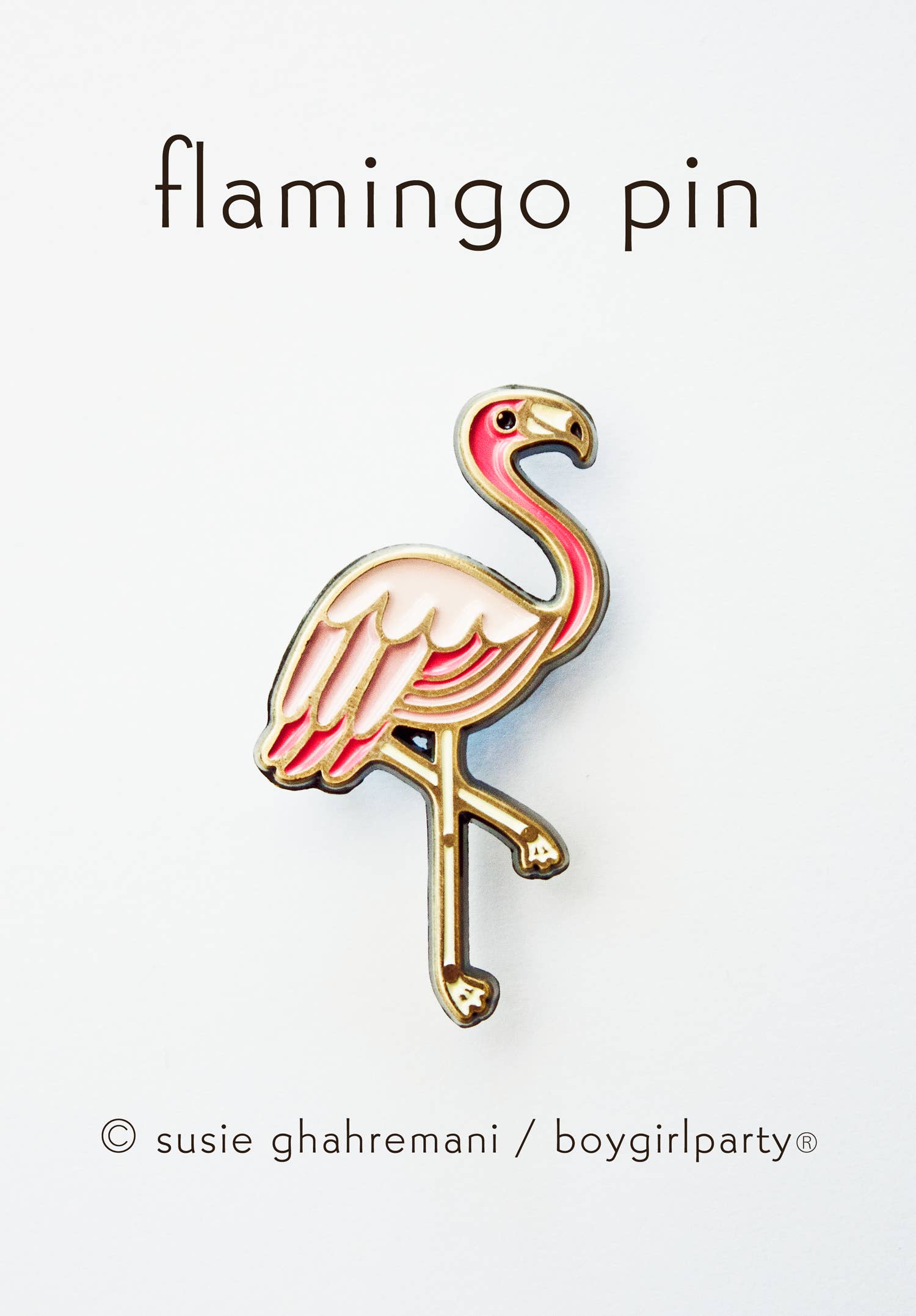 Boygirlparty - Wholesale Lapel Pin/Button - Pink Flamingo Enamel Pin - boygirlparty tropical bird brooch