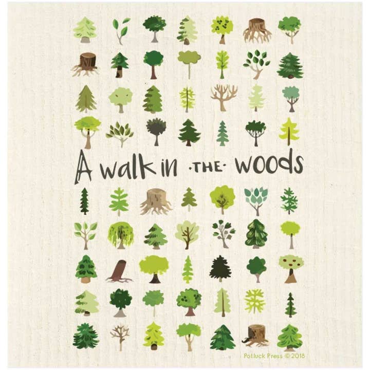 Potluck Press - Wholesale Dishcloth - Walk in the Woods Swedish Dishcloth
