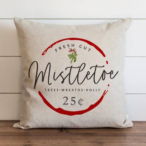Fresh Cut Mistletoe Pillow Cover for wholesale by Porter Lane Home